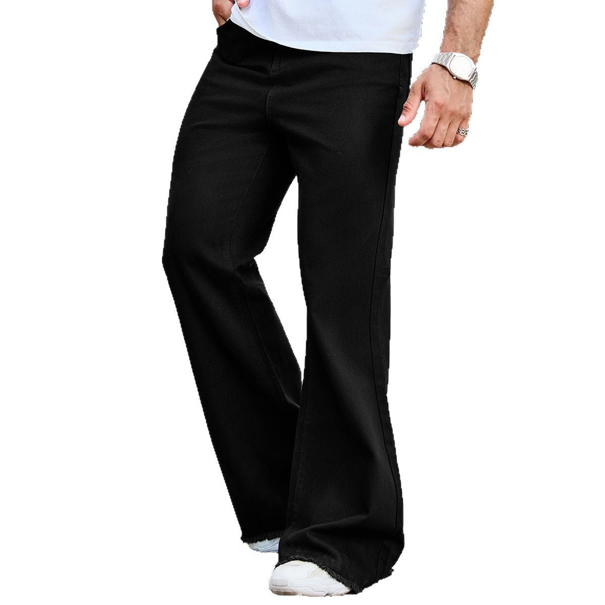 Black High Waist Machete Bootcut Jeans