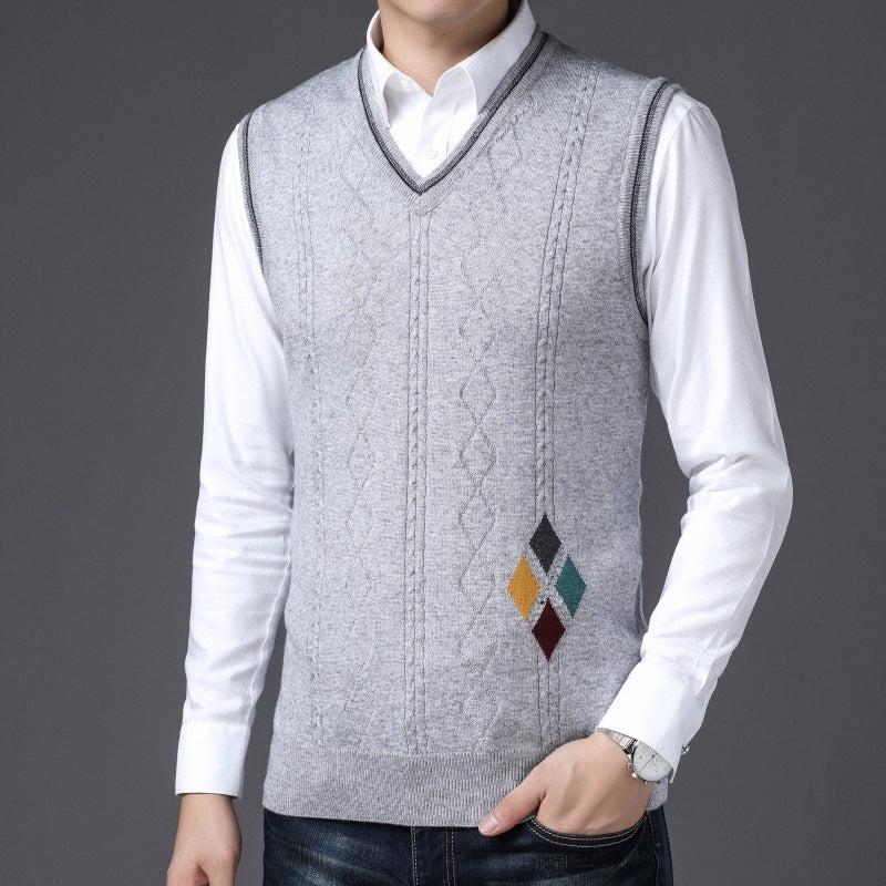 V-Neck Wool Vest for Fall & Winter