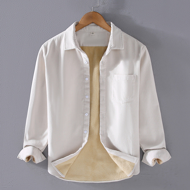 Men’s Square Collar Corduroy Shirt