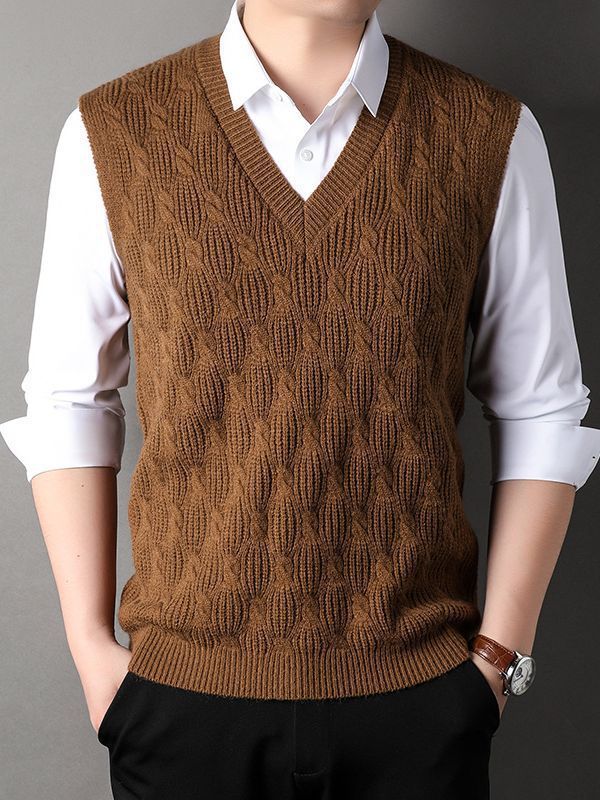 Men's Twisted Loose Woolen Vest