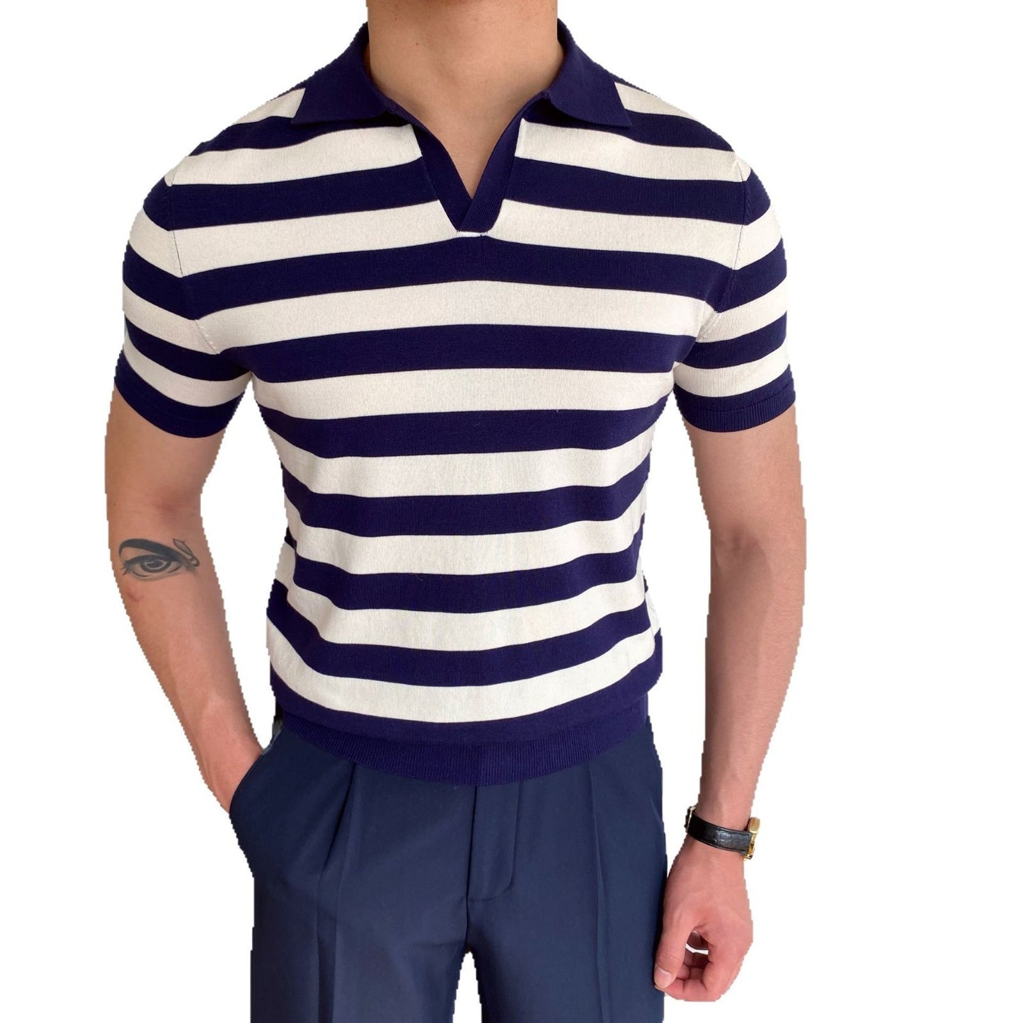 Men’s Versatile Striped Shirt