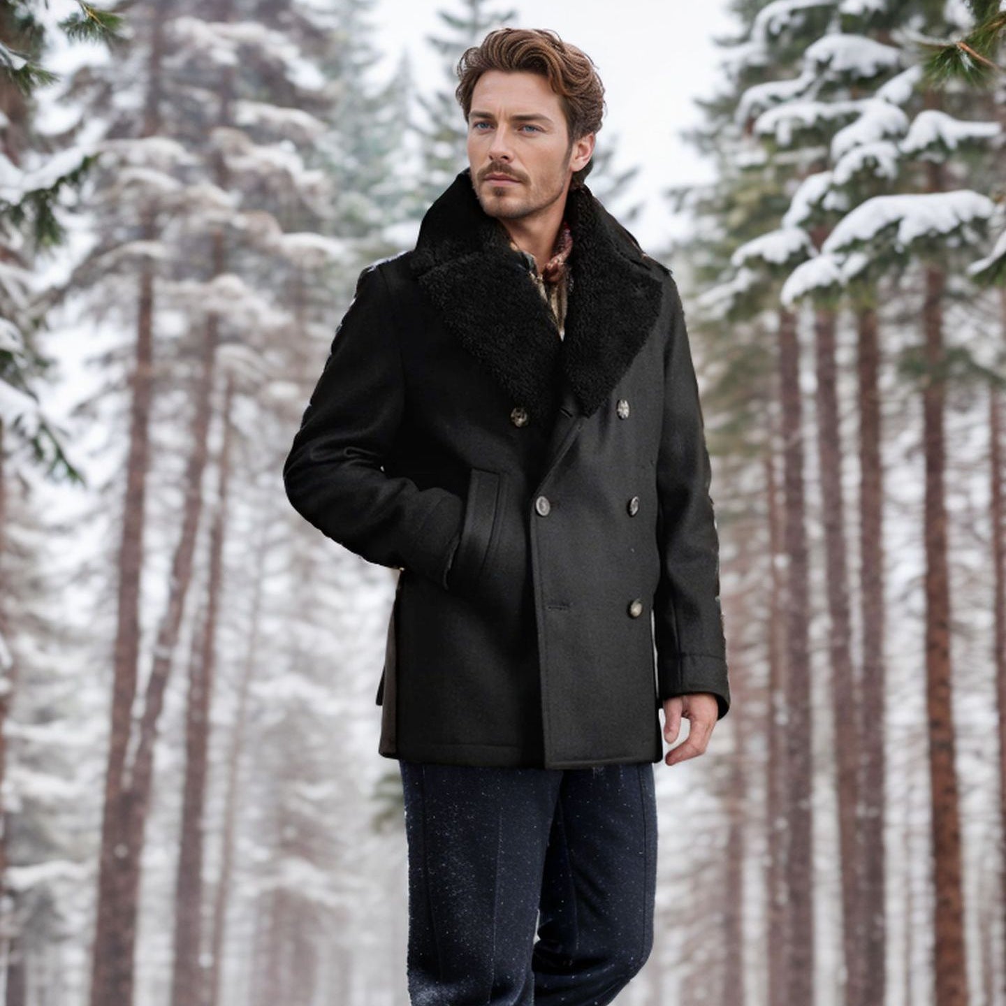 Double-Breasted Wool Cashmere Coat