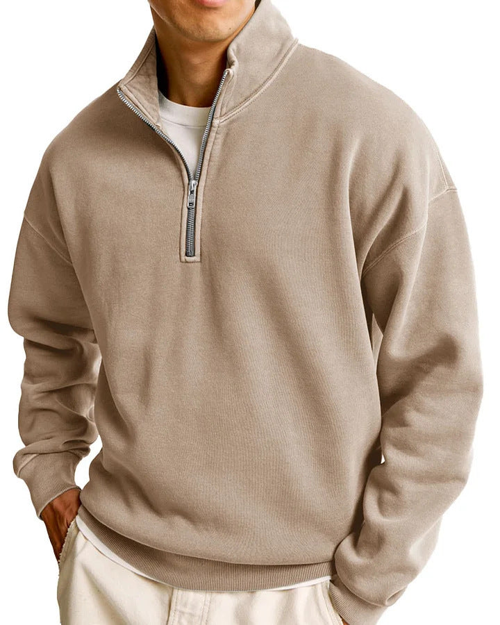 Half-Zip Stand Collar Sweater