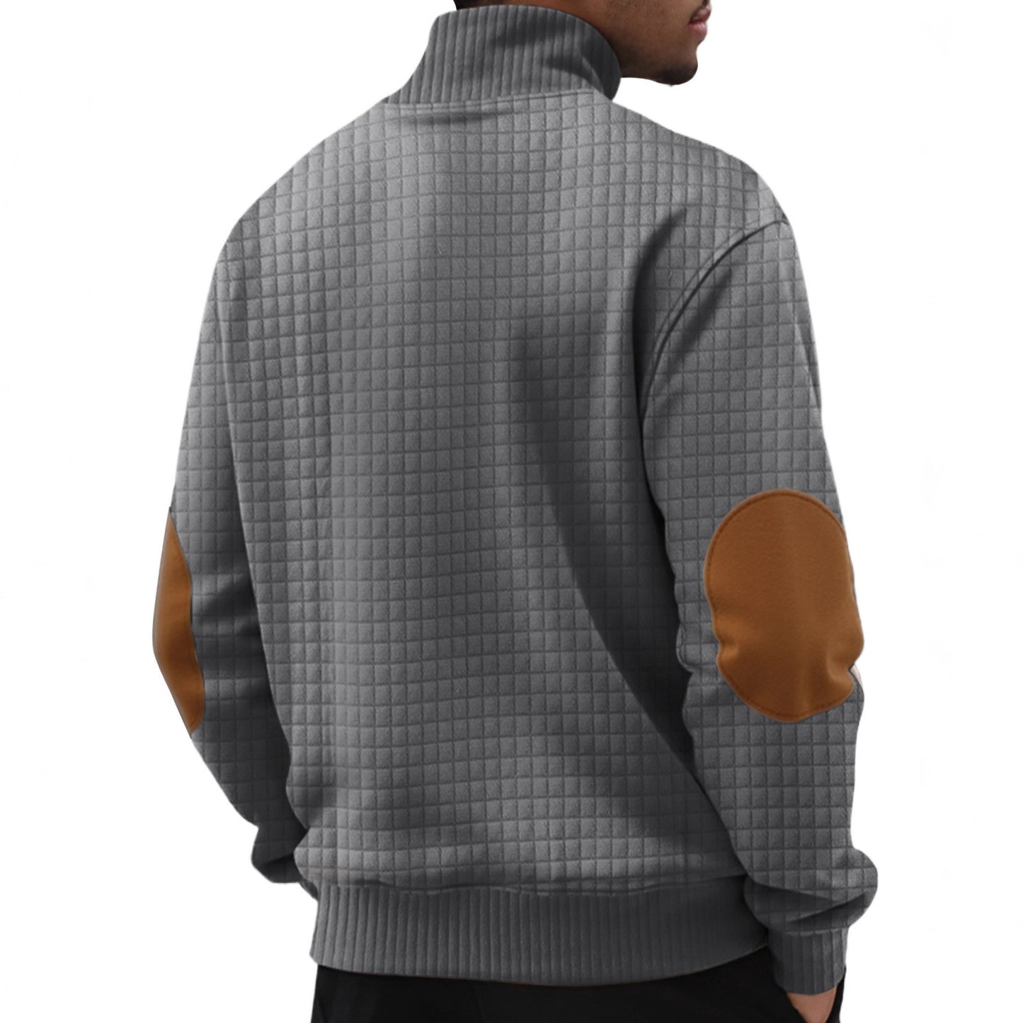 Plaid Stand-Collar Sweater