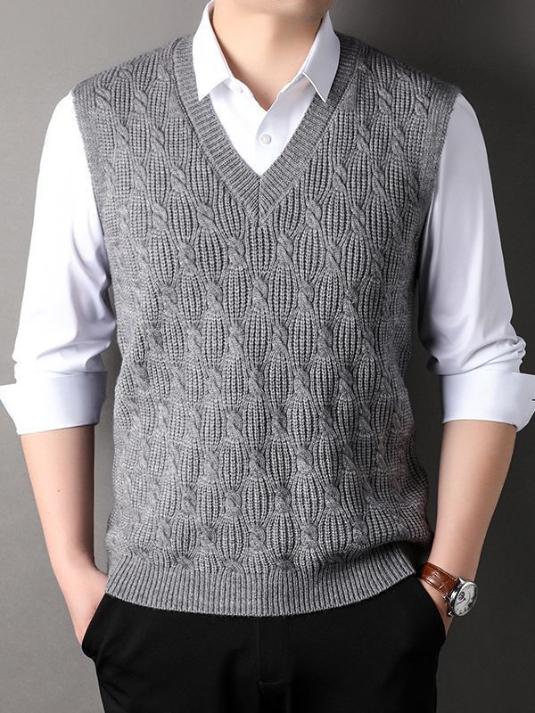Men's Twisted Loose Woolen Vest