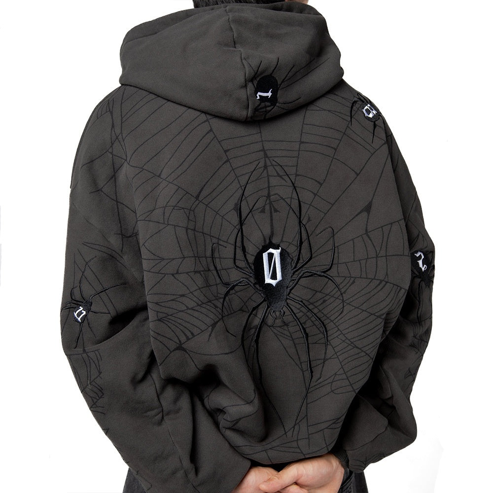 Spider Web Hooded Pullover