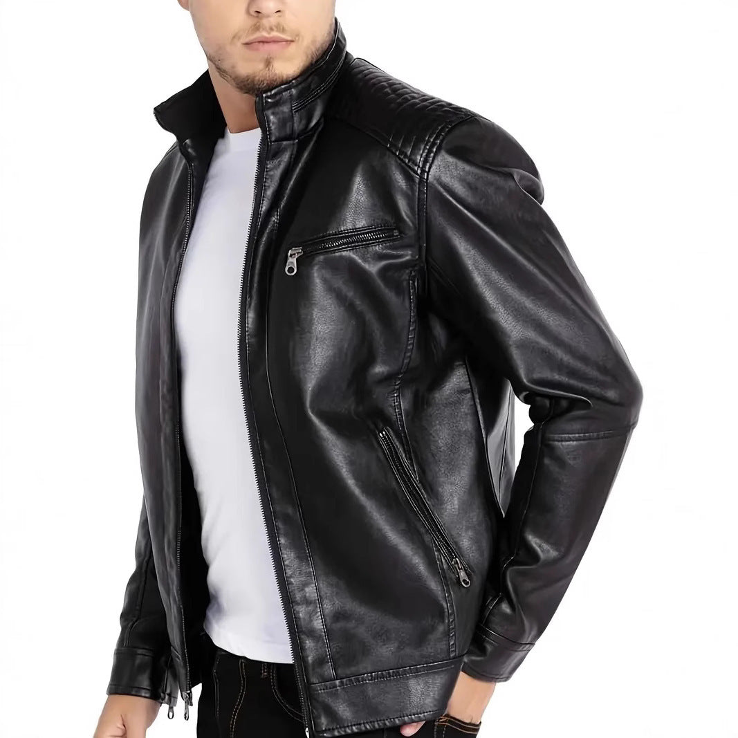 Men’s Stand Collar Motorcycle Jacket