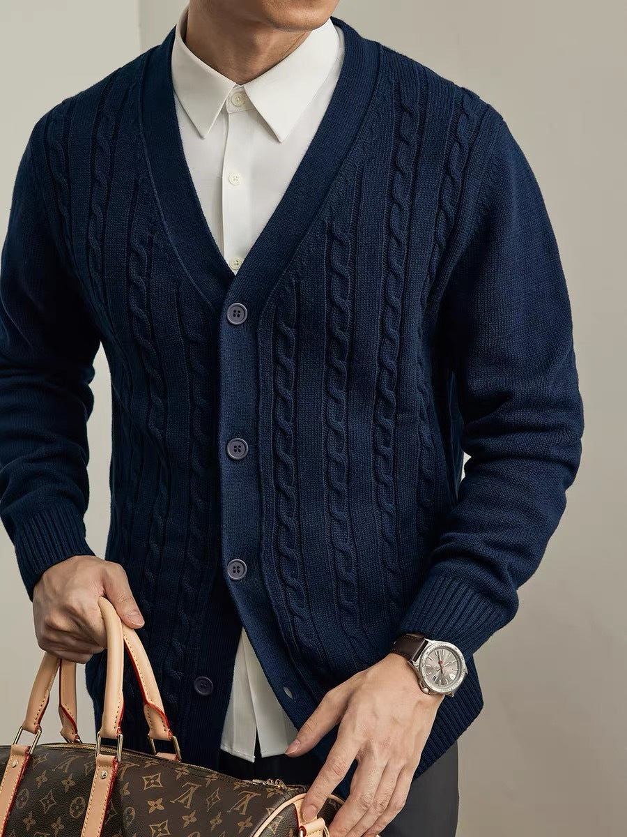 Youth Solid Color Knitted Cardigan