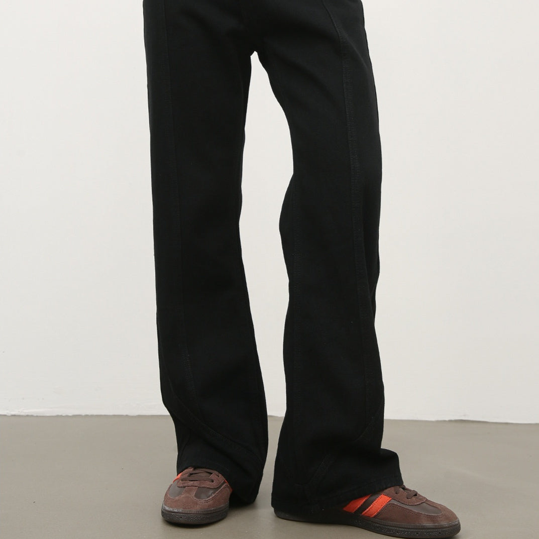 Black Weila Loose Straight Jeans
