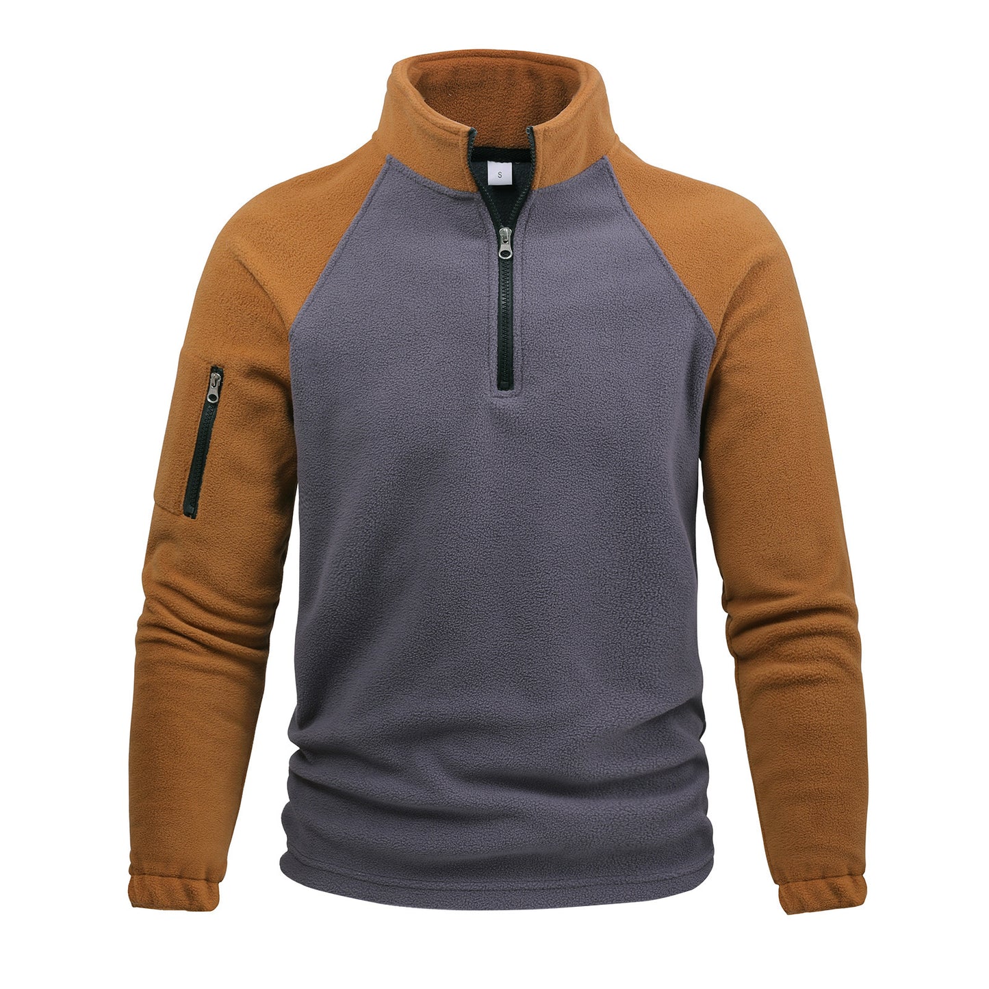 Contrast Zipper Pullover Top