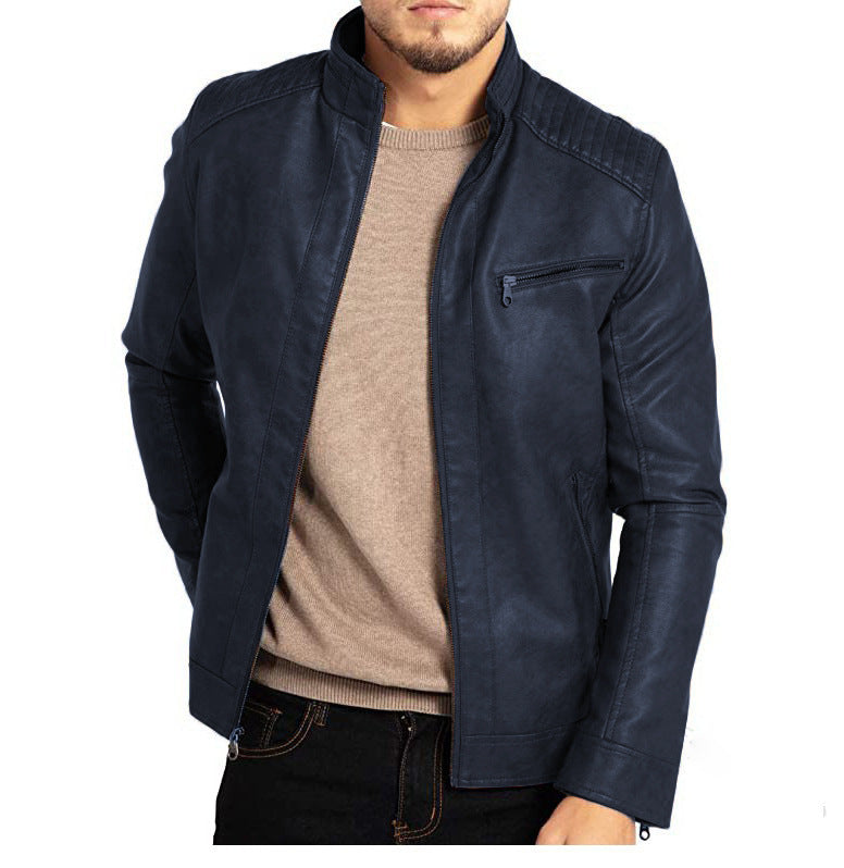Men’s Stand Collar Motorcycle Jacket