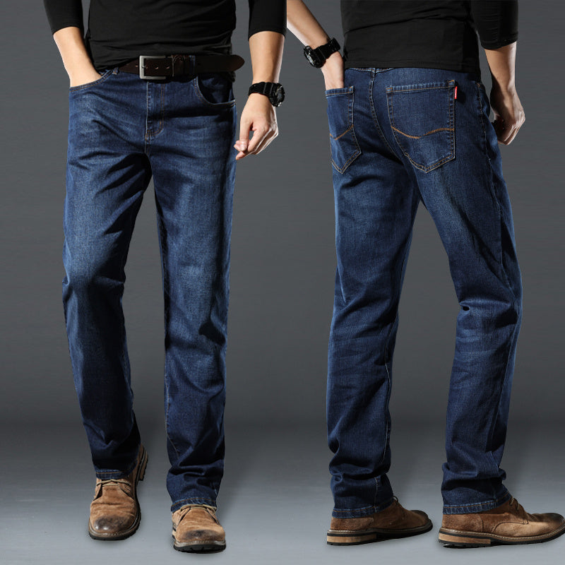 High Elastic Loose Straight Jeans