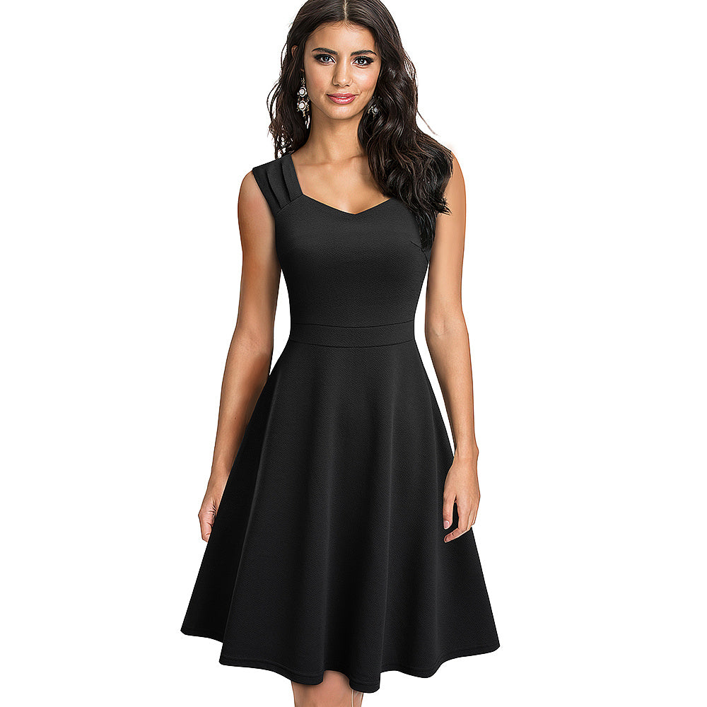 Women's slim slim dress temperament ladies small dress A-line big swing skirt