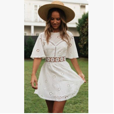 Sexy Hollow Short Sleeve Dress