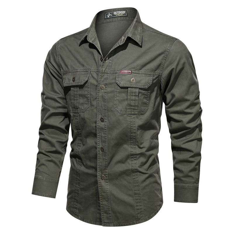 Men’s Military-Style Long Sleeve Shirt