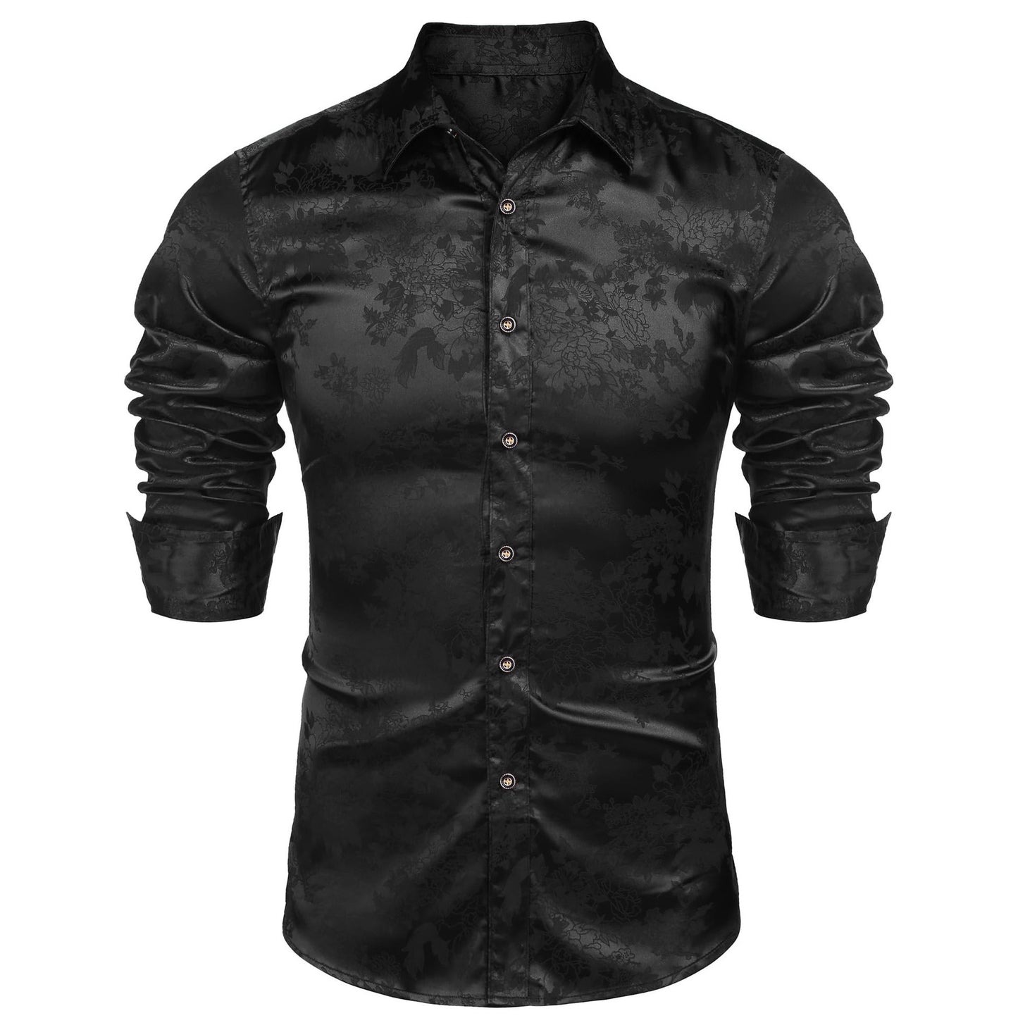 Silk Satin Retro Dress Shirt