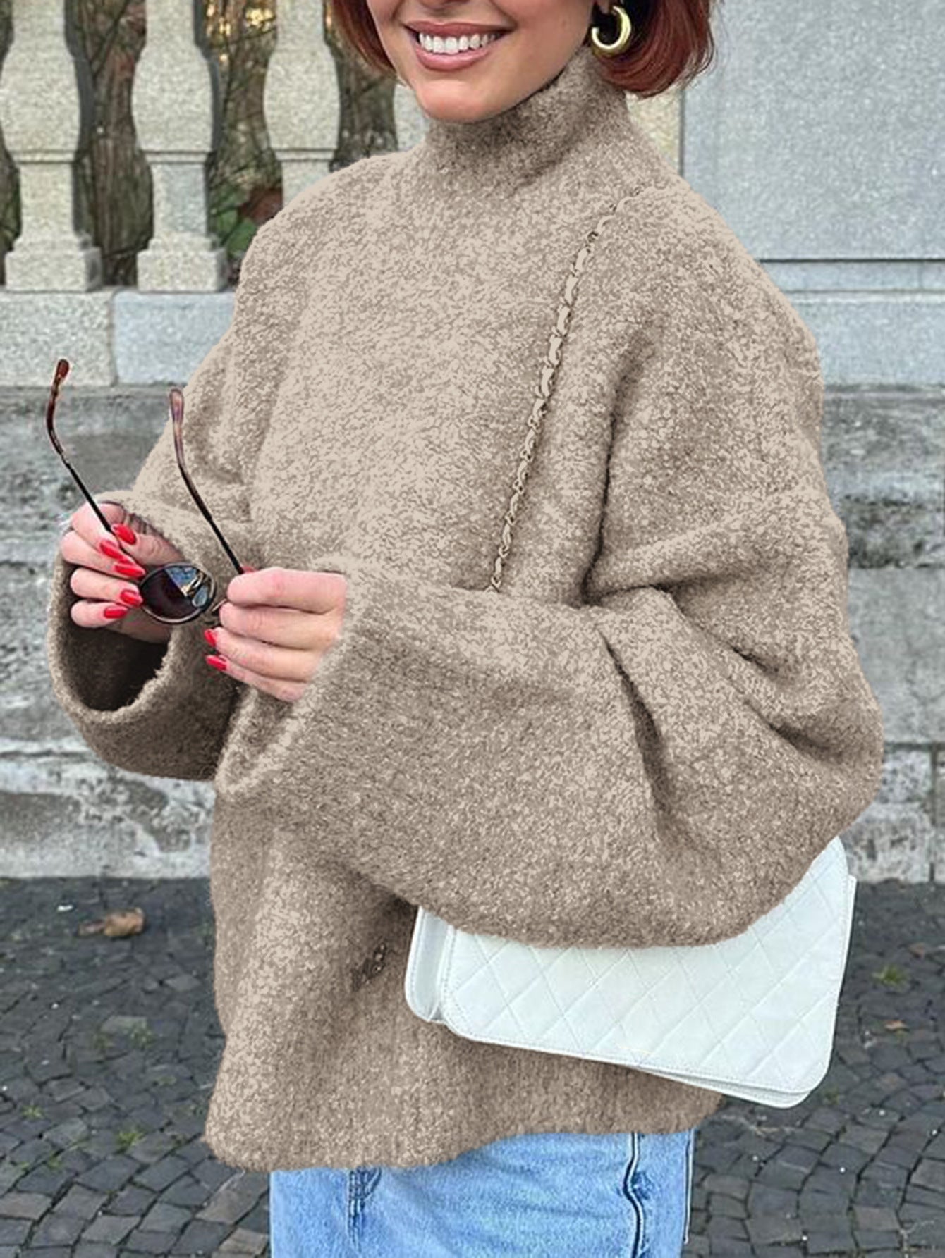 European And American Leisure Wool Long-sleeved Coat