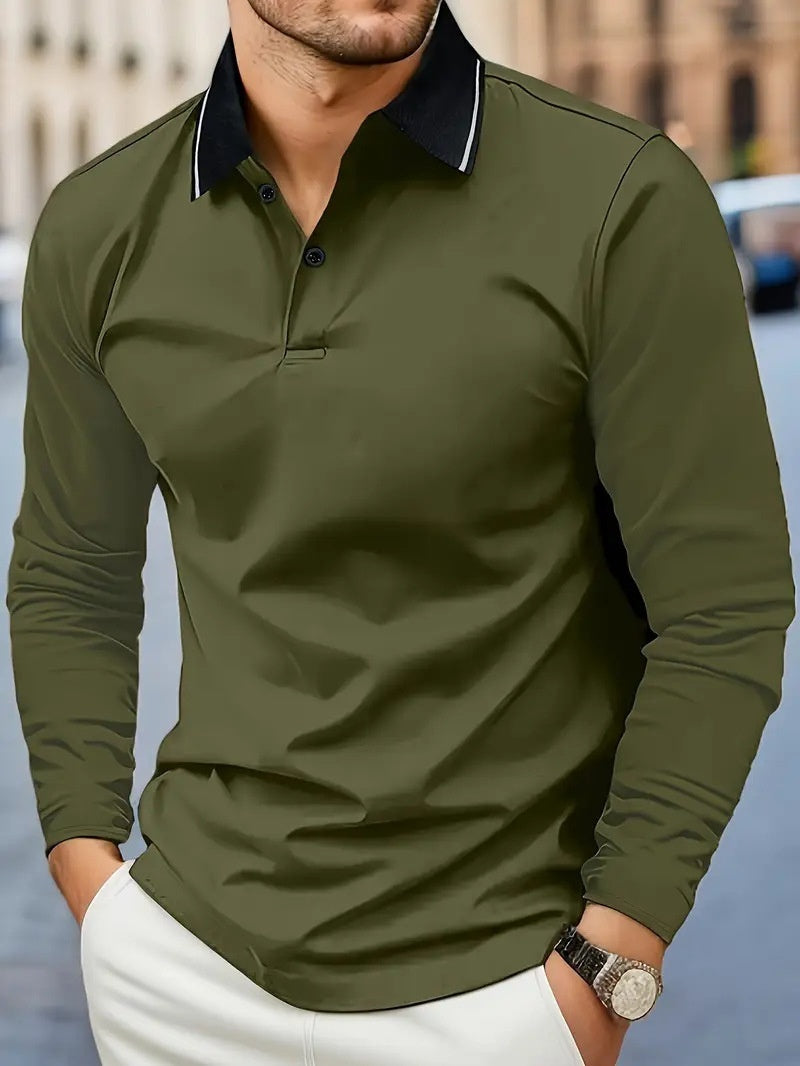 Men’s Autumn Lapel Golf Top