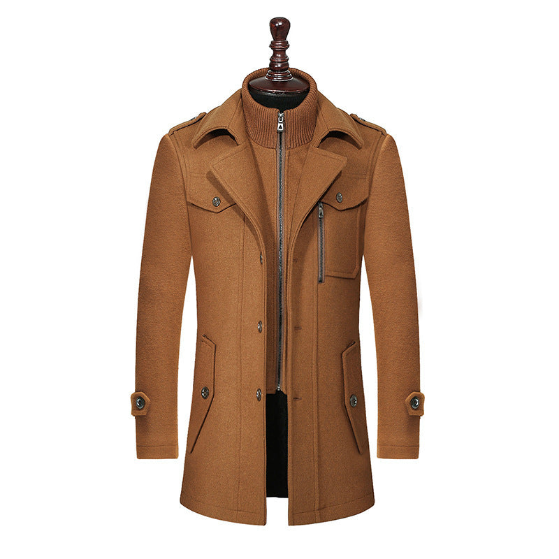 Double-Collar Vertical Zipper Coat