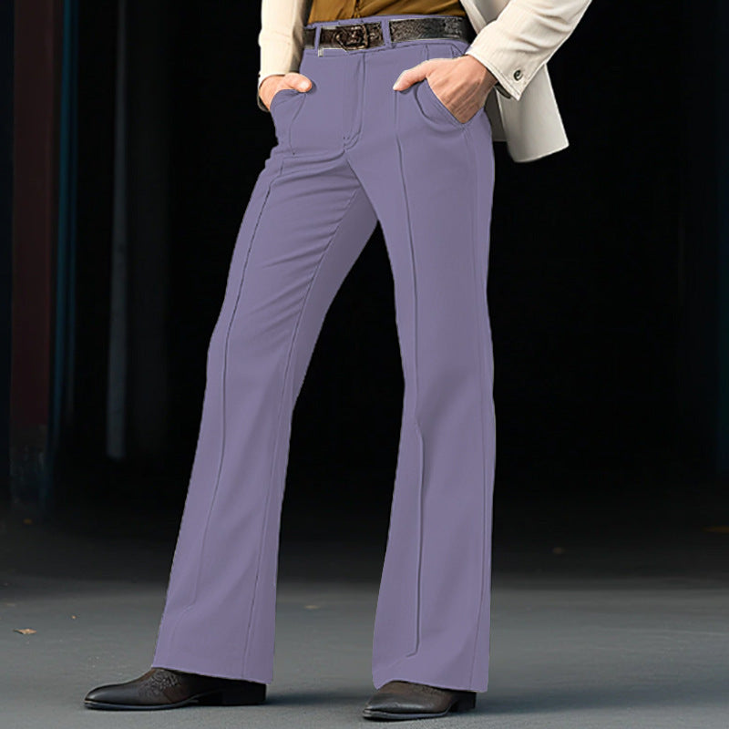 Men’s Twill Stretch Slim Bell-Bottom Pants