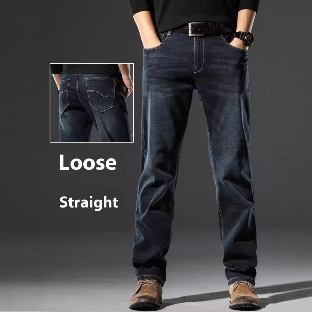 High Elastic Loose Straight Jeans
