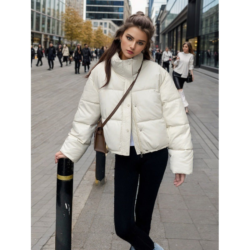Leather Padded Winter Jacket