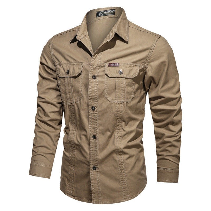 Men’s Military-Style Long Sleeve Shirt