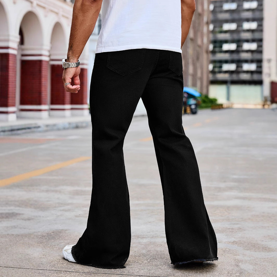 Black High Waist Machete Bootcut Jeans