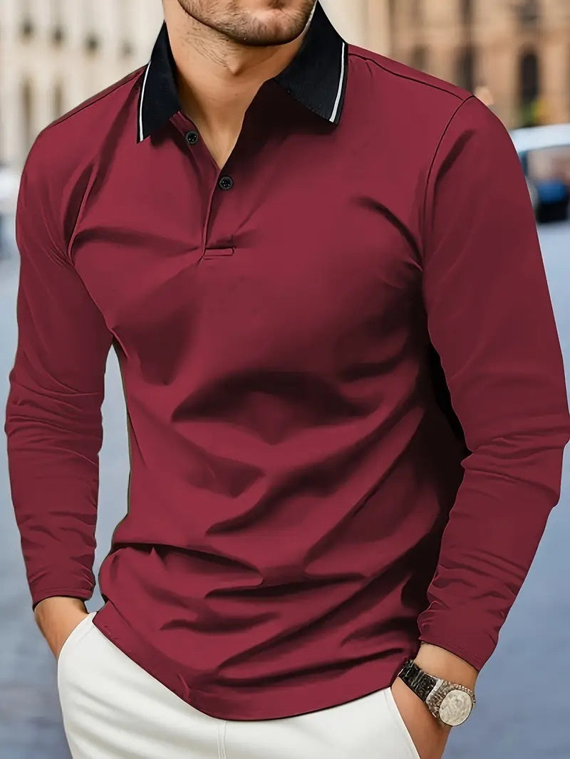 Men’s Autumn Lapel Golf Top