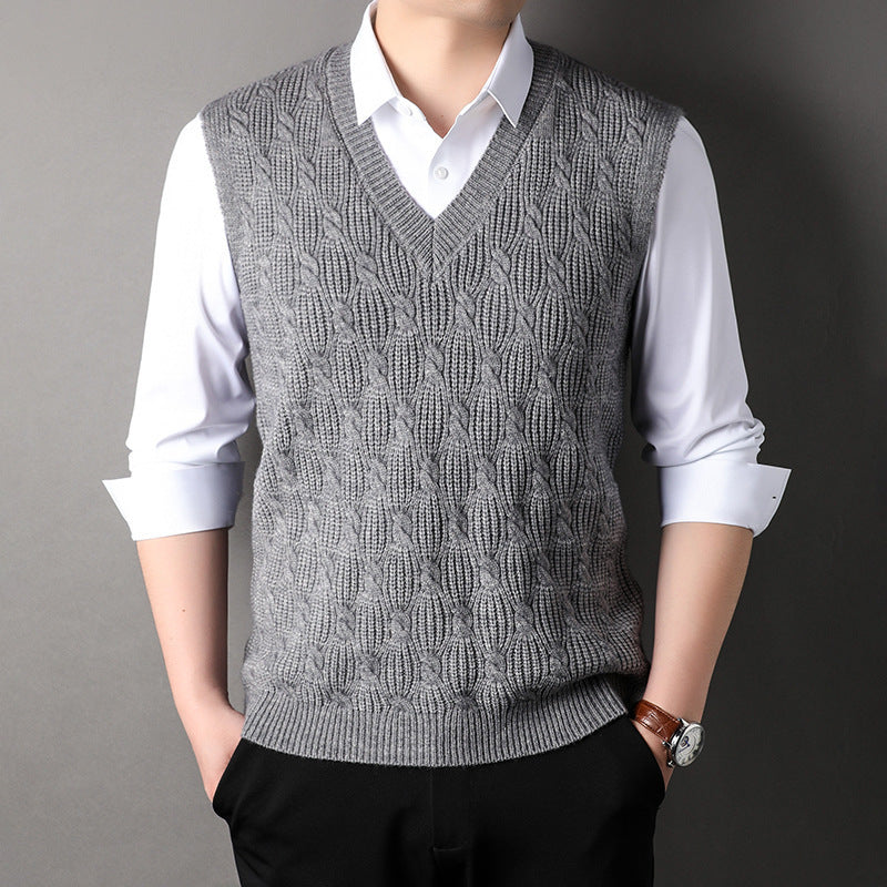 Men's Twisted Loose Woolen Vest