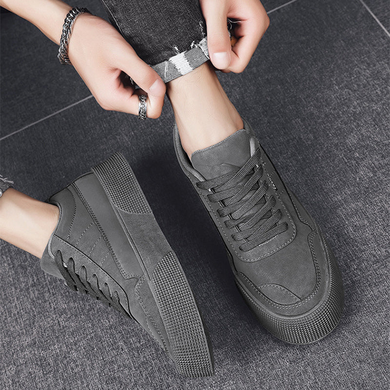 Breathable Thick-Soled Lace-Up Sneakers for Men
