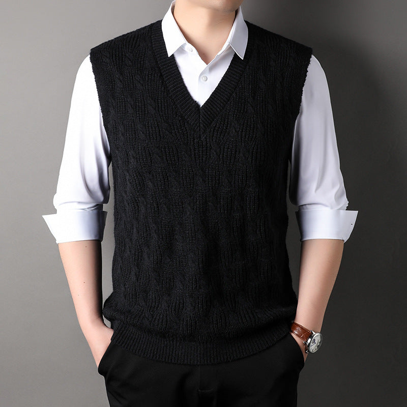Men's Twisted Loose Woolen Vest