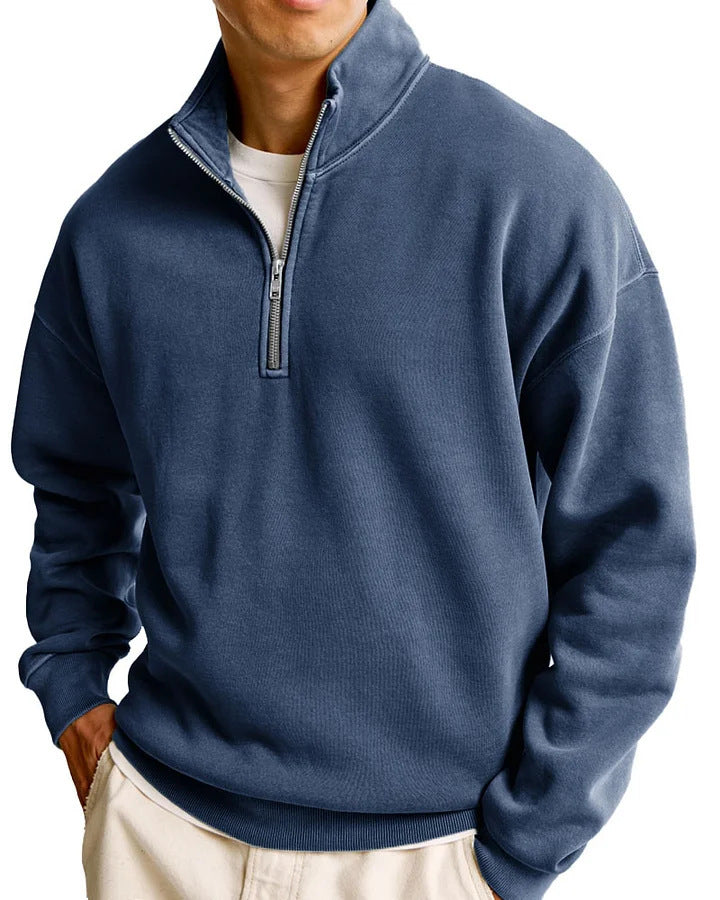 Half-Zip Stand Collar Sweater