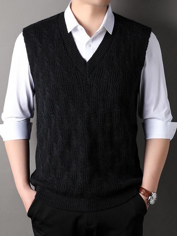 Men's Twisted Loose Woolen Vest