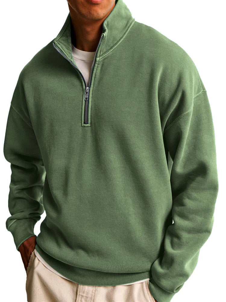 Half-Zip Stand Collar Sweater