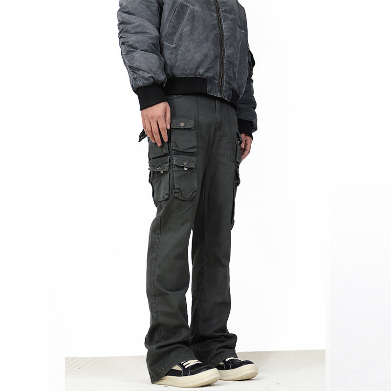 High-Street Multi-Pocket Flared Cargo Pants