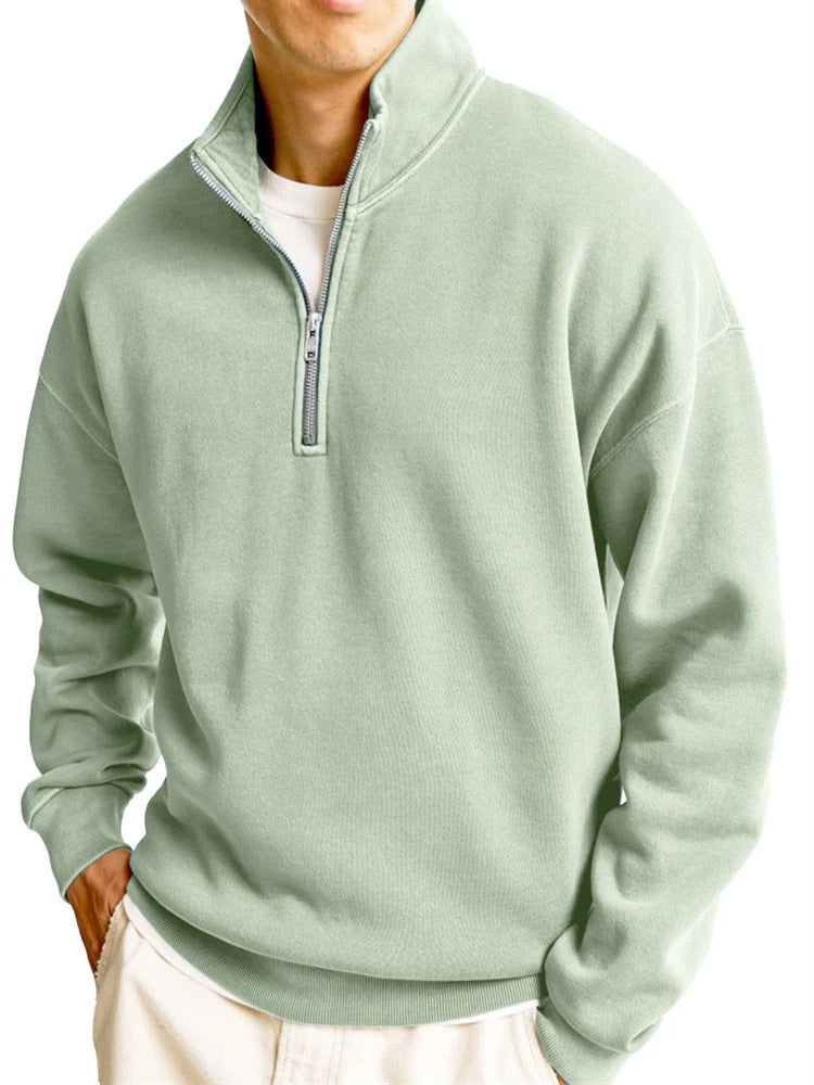 Half-Zip Stand Collar Sweater