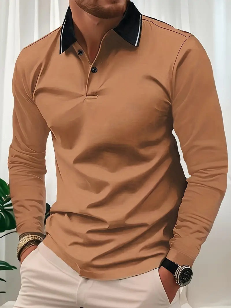 Men’s Autumn Lapel Golf Top