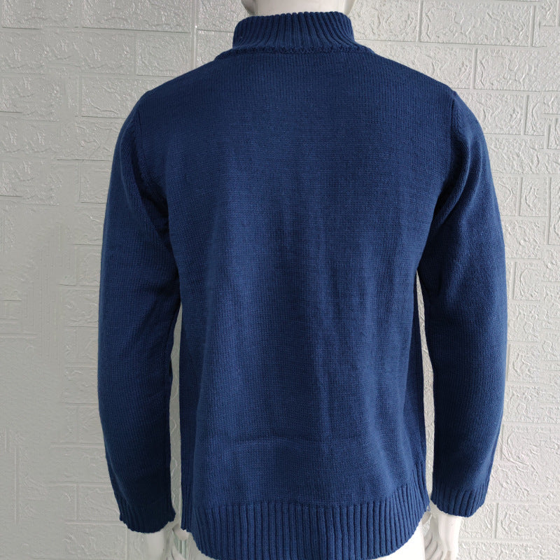 Men’s Stand Collar Knit Button Cardigan