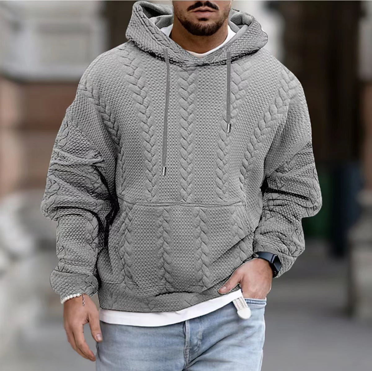 Solid Color Long-Sleeved Sweater