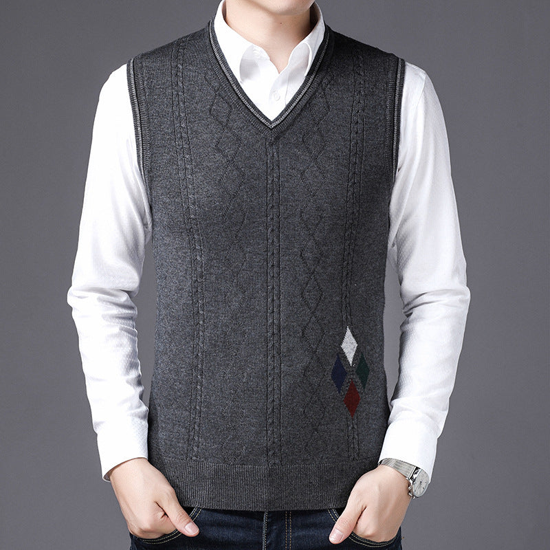 V-Neck Wool Vest for Fall & Winter