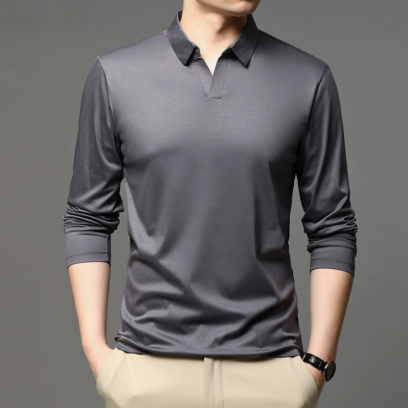 Men’s Solid Color Lapel Shirt