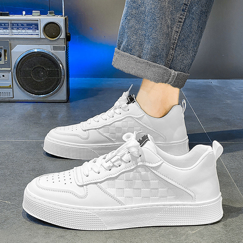 Plaid Lace-Up Sneakers for Men