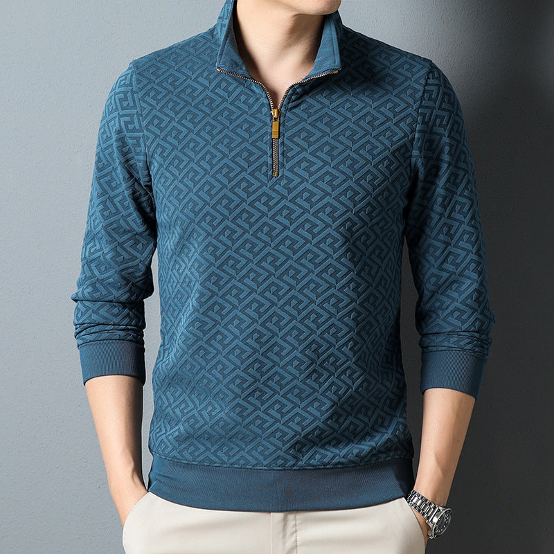 Long Sleeve Zipper Lapel Tee