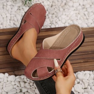 Elegant Closed Toe Cool Half Slippers For Women Summer Outdoor Wear