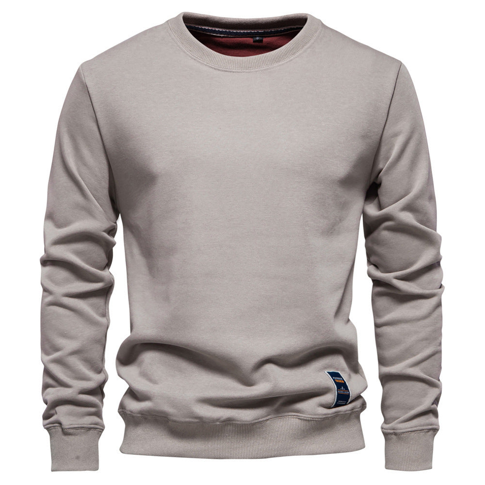 Loose Solid Color Crew Neck Sweater