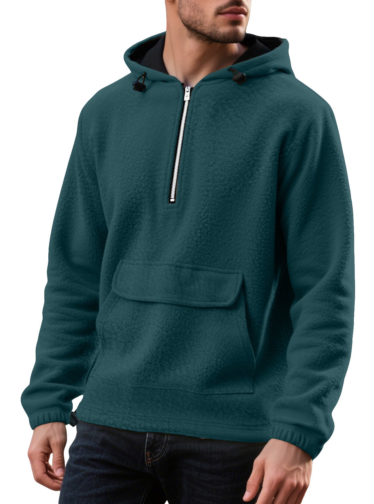 Half-Zip Padded Fleece Hoodie