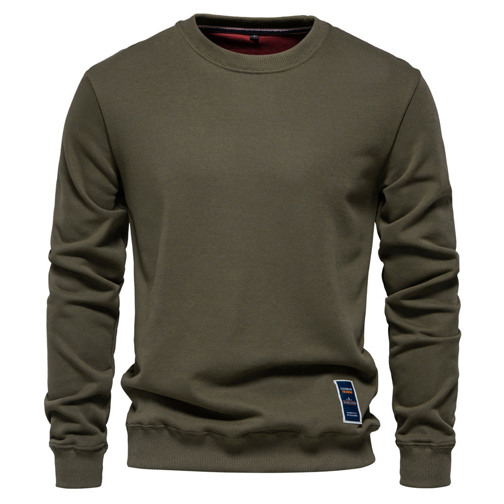 Loose Solid Color Crew Neck Sweater