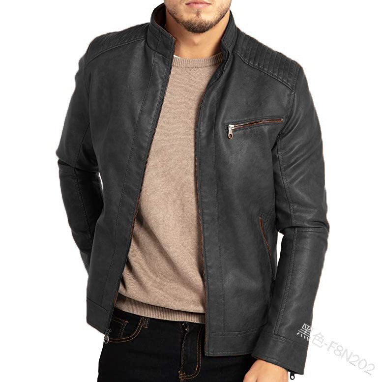 Men’s Stand Collar Motorcycle Jacket