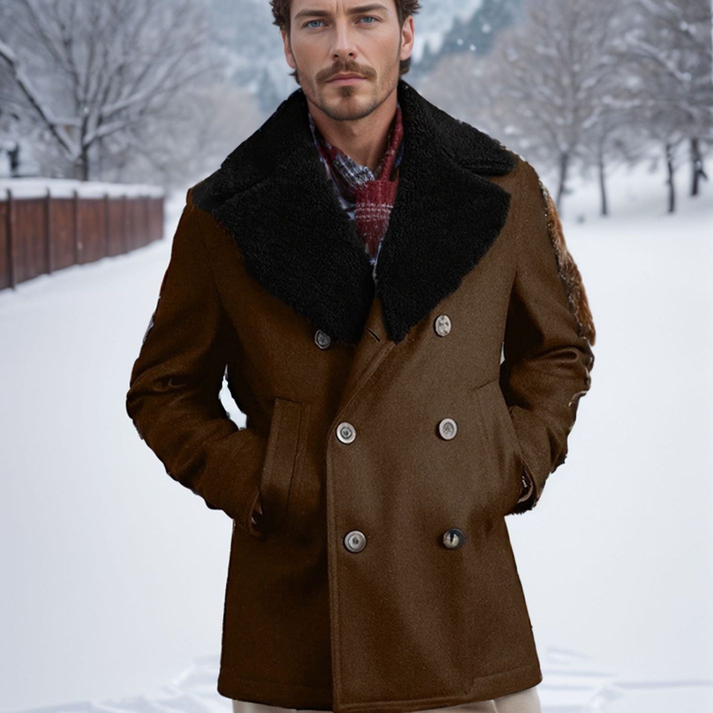 Double-Breasted Wool Cashmere Coat